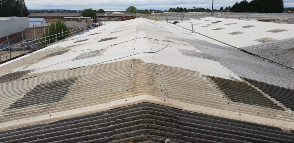 Asbestos roof cleaning and spray treatment by Total Cladding and Roofing
