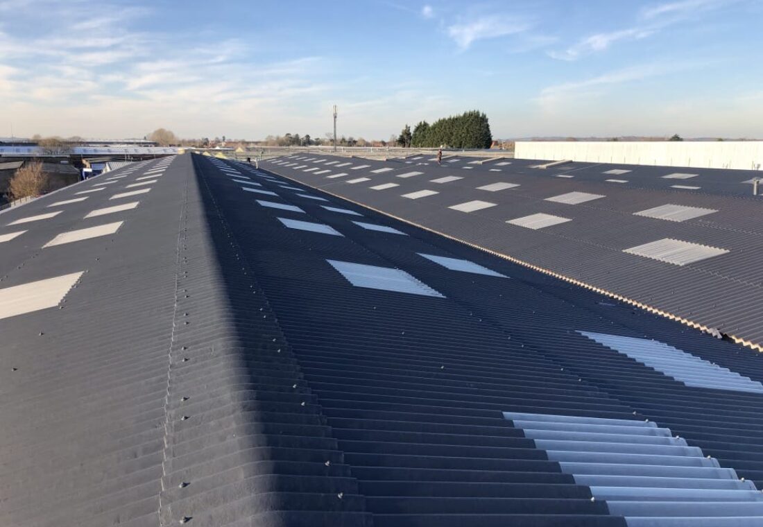 Silicone-Coated R-Panel Roofing project