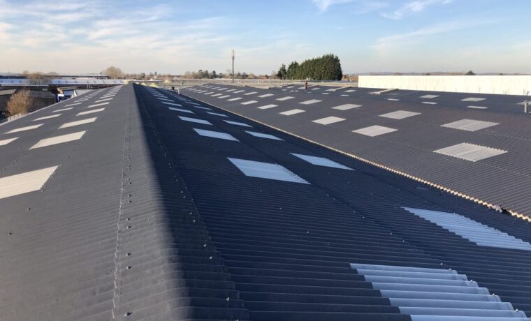Silicone-Coated R-Panel Roofing project