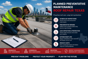 Total Cladding and Roofing planned preventative maintenance roof repair Texas
