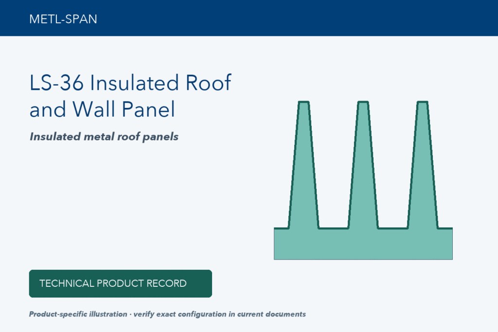 Technical product illustration for Metl-Span LS-36 Insulated Roof and Wall Panel