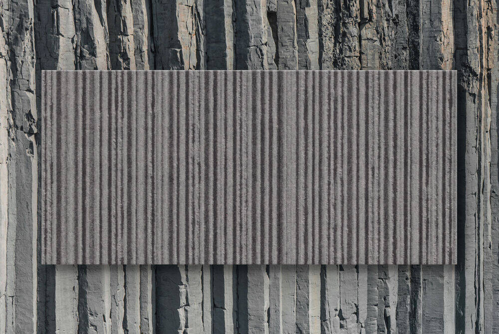 Swisspearl Patina Structure NXT fiber cement façade panel sample showing its surface