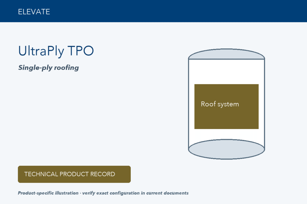 Technical product illustration for Elevate UltraPly TPO