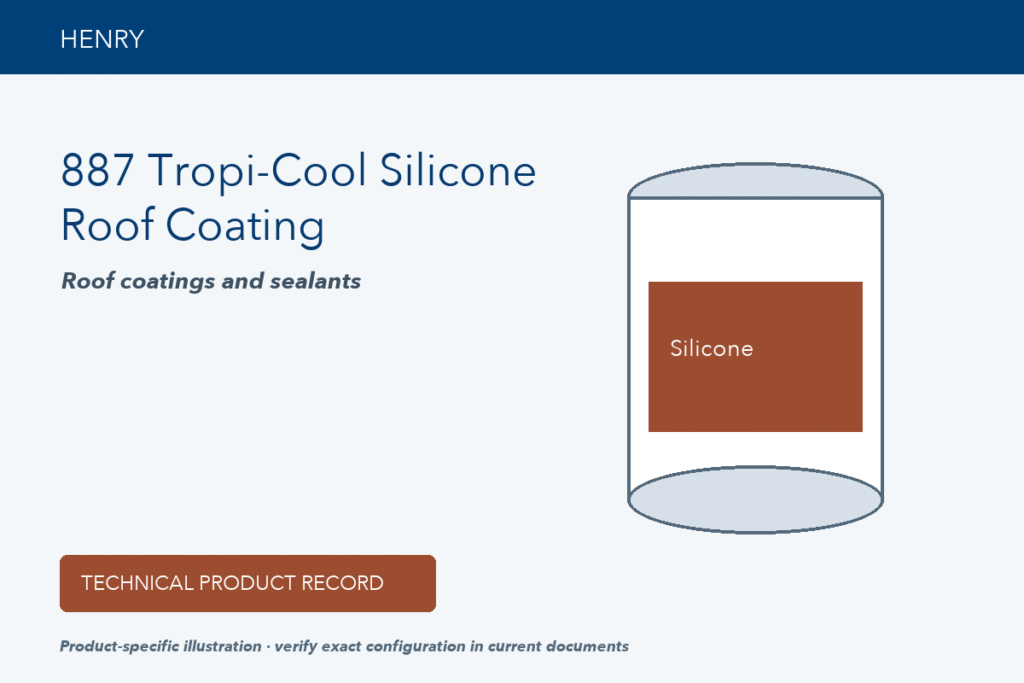 Technical product illustration for Henry 887 Tropi-Cool Silicone Roof Coating