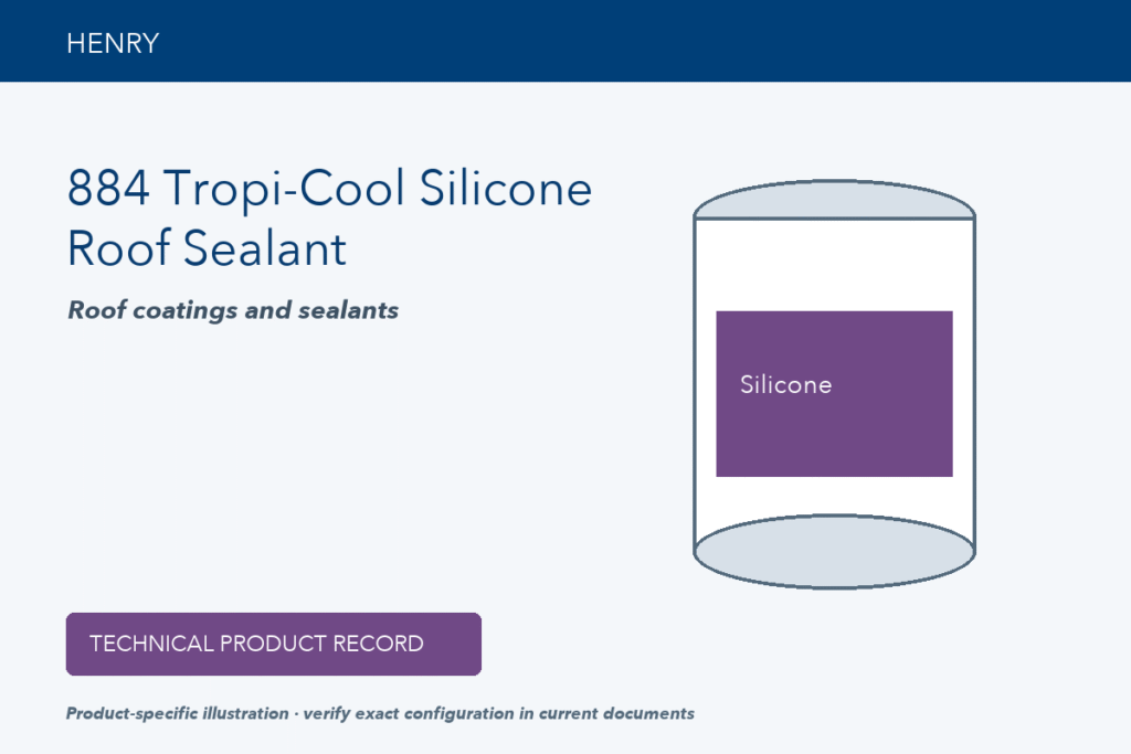 Technical product illustration for Henry 884 Tropi-Cool Silicone Roof Sealant