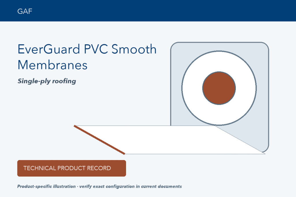 Technical product illustration for GAF EverGuard PVC Smooth Membranes