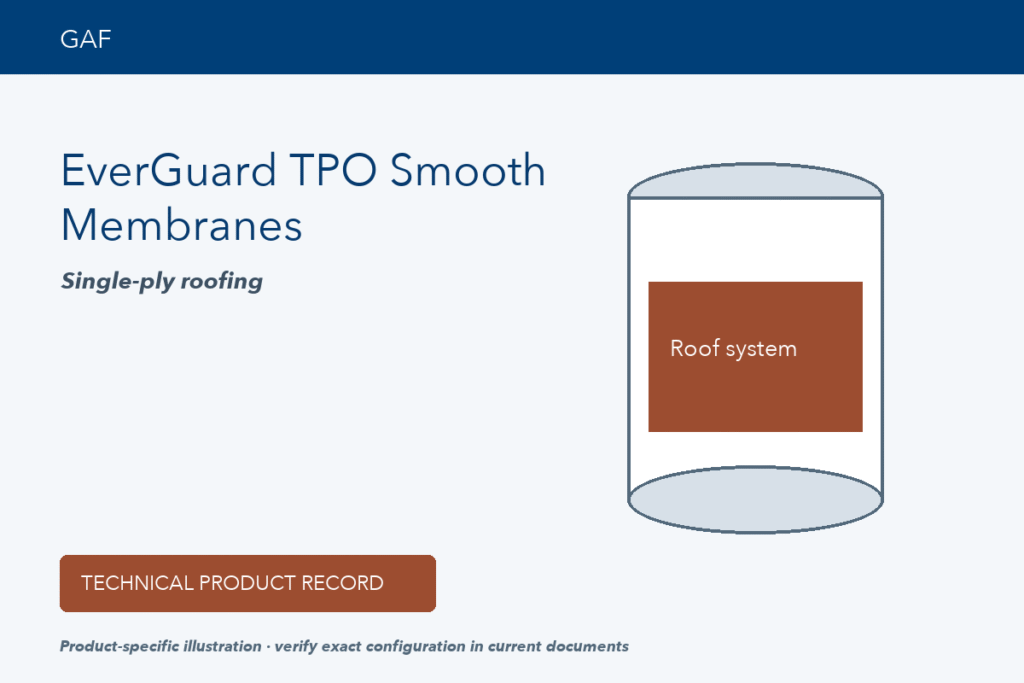 Technical product illustration for GAF EverGuard TPO Smooth Membranes