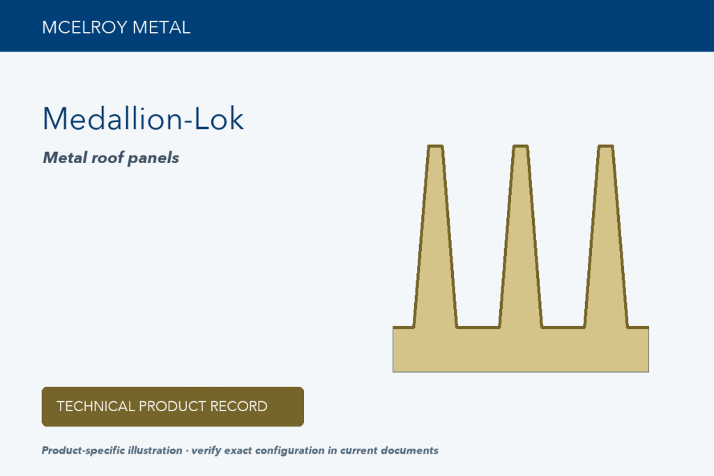 Technical product illustration for McElroy Metal Medallion-Lok