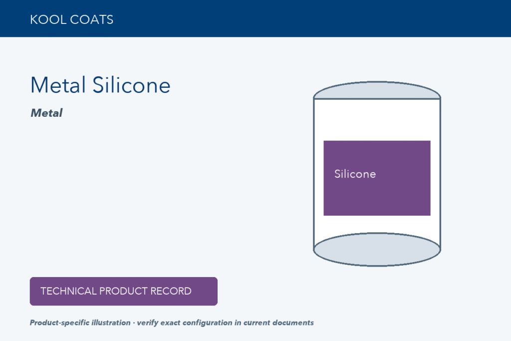 Technical product illustration for Kool Coats Metal Silicone