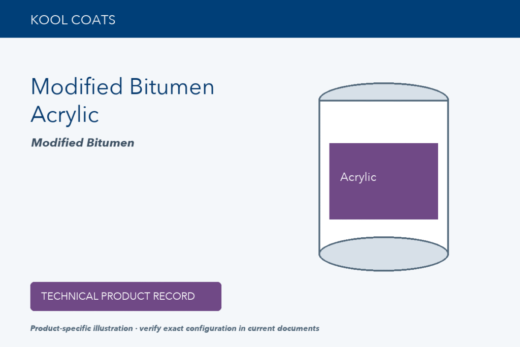 Technical product illustration for Kool Coats Modified Bitumen Acrylic