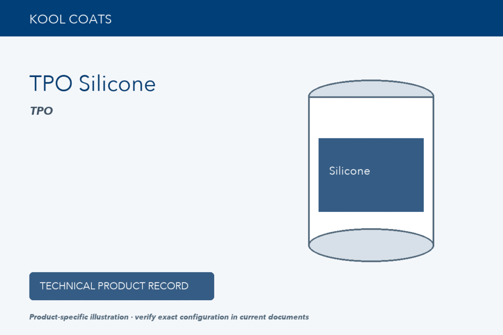 Technical product illustration for Kool Coats TPO Silicone