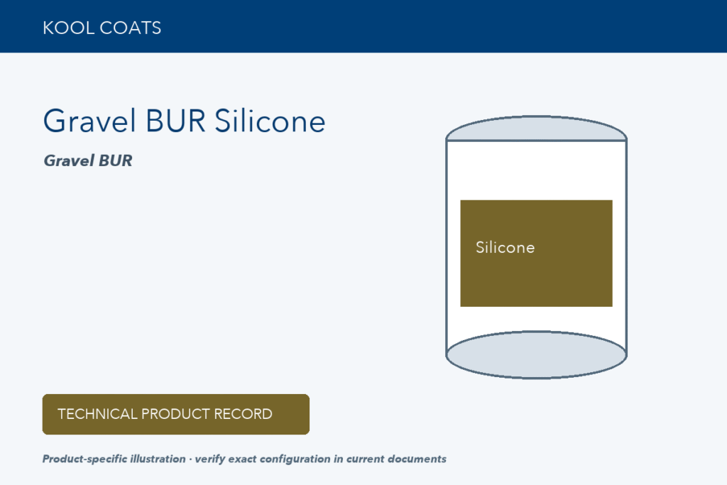 Technical product illustration for Kool Coats Gravel BUR Silicone