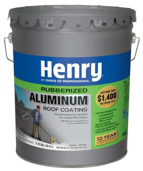 Henry 869 Rubberized Aluminum Roof Coating roof coating or sealant product
