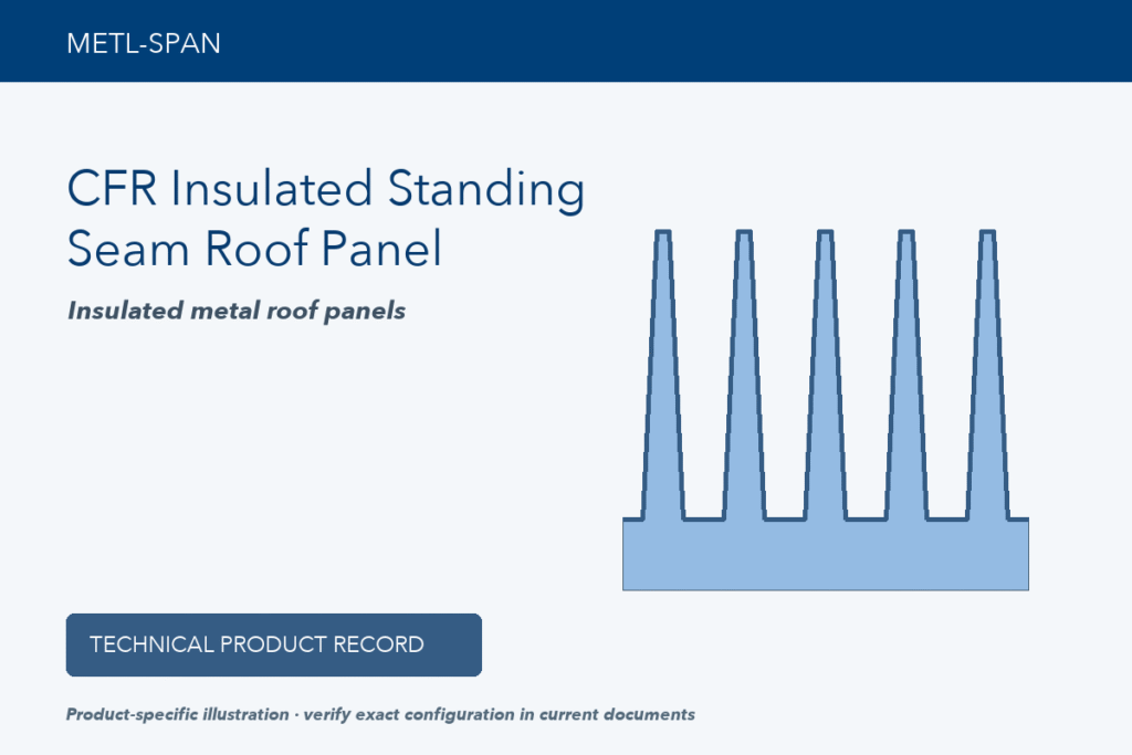 Technical product illustration for Metl-Span CFR Insulated Standing Seam Roof Panel