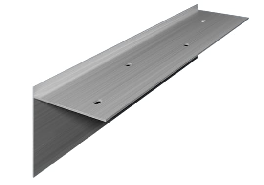 Rendering of a Metal-Era Eliminailer-T section for metal roof retrofits
