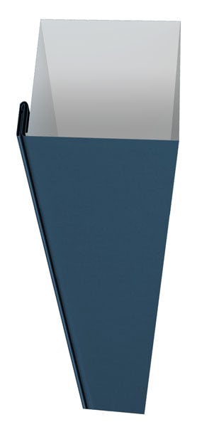 Rendering of a blue Metal-Era Industrial Downspout section