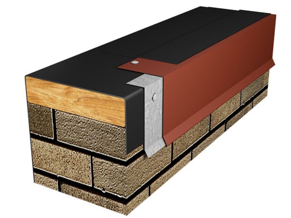 Cutaway rendering of Metal-Era One Drip Edge at a roof edge
