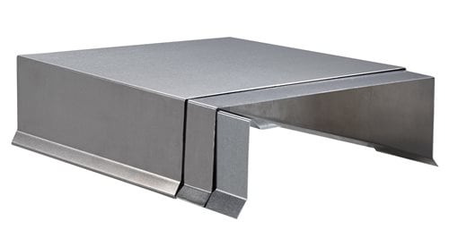 Rendering of Metal-Era One Edge Coping lengths in a gray metal finish