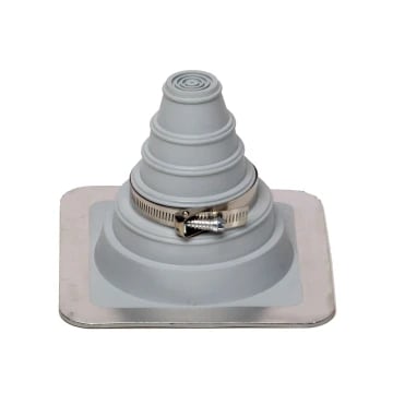 Gray Portals Plus Deck-Mate stepped boot with a clamp on a square base