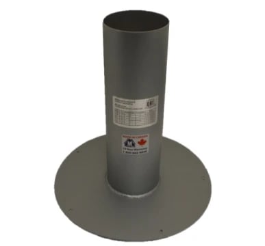 Menzies Plumbing Stack Flashing, a metal stack on a round flange