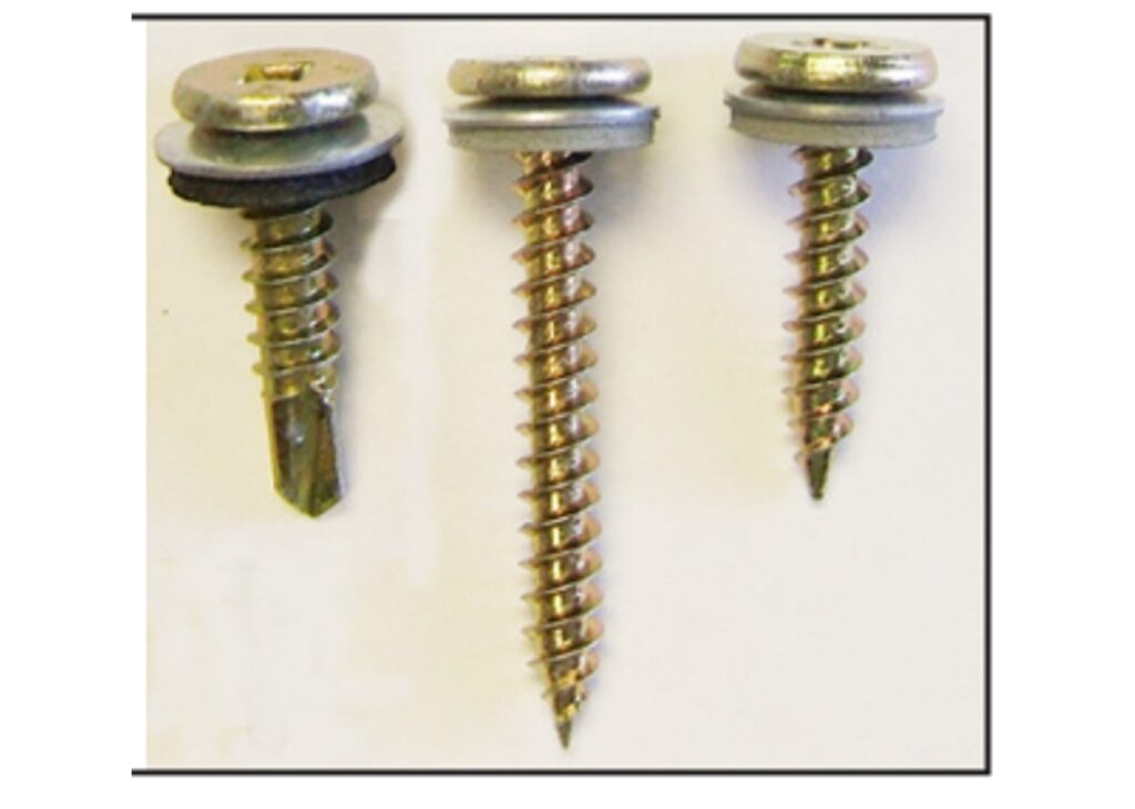 Three CONCEALOR pancake head screws assembled with bonded sealing washers